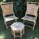Hexagonal coffee table in bamboo and rattan