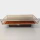 Vintage coffee table in smoked glass, chromed metal and magnifying glass from the 70s