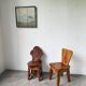 Paire de chaises brutalistes savoyardes en pin