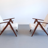 1960 model B 310 var mid century chair in ivory boucle