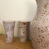 Service à orangeade en grès moucheté signé Farah, Vallauris années 1960-70