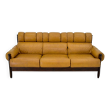 1960s Three-Seat Leather Sofa, Czechoslovakia