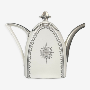 Art Deco coffee maker porcelain Limoges silver decoration around 1930
