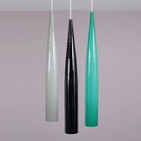 Suspension Alessandro Pianon en verre bleu sarcelle pour Vistosi, Italie 1960