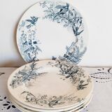 Set of 6 flat plates in Lunéville Earthenware / Colibri