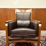Classic Art Deco Armchair Black High