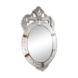 Large oval Venetian mirror with closed sides, 1940