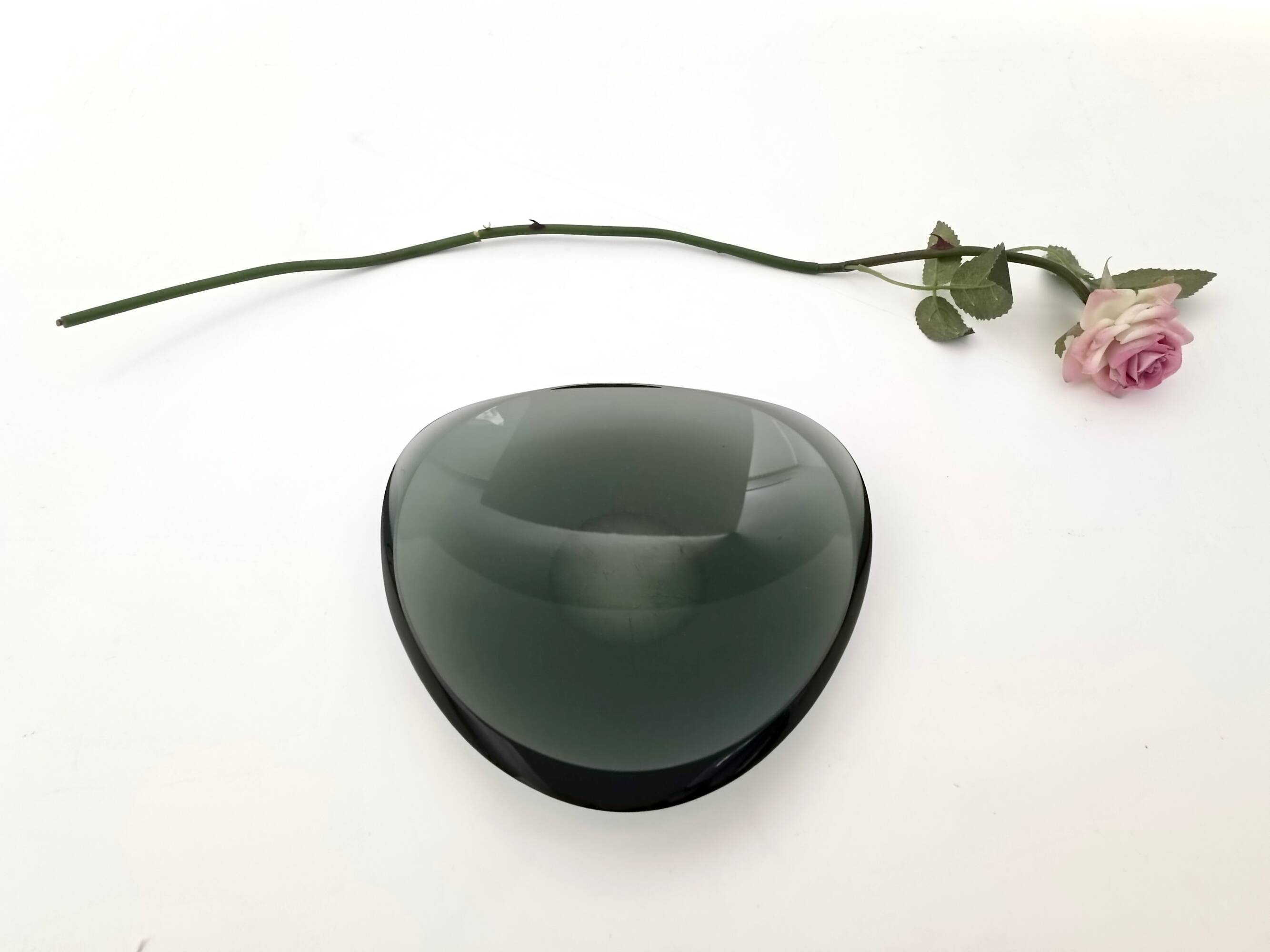Dark Green Glass Ashtray by Max Ingrand for Fontana Arte, Italy