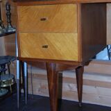 Office, Scandinavian slope secretary, satin wood and teak plating.