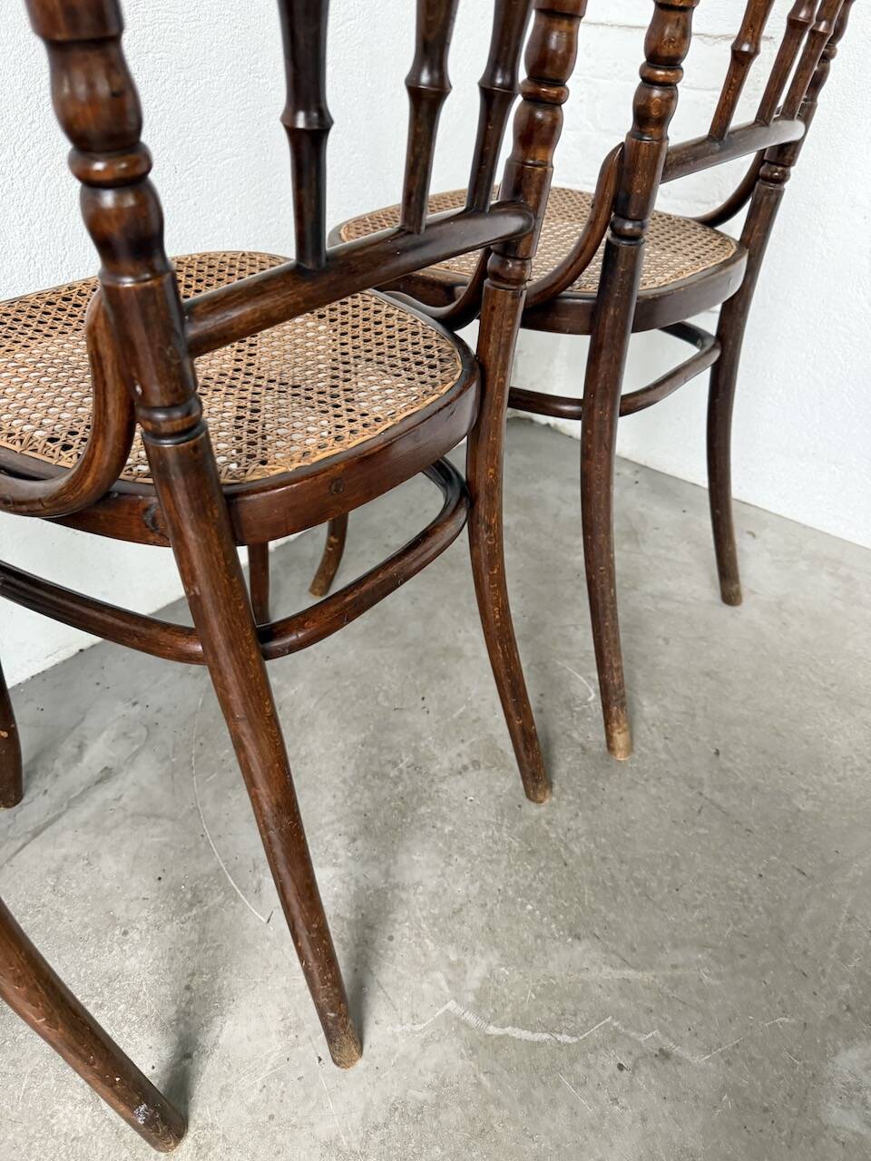 Set of 4 Fischel cane bistro chairs