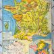 School map of france agriculture & livestock and administrative france 50s-60s
