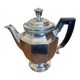 Belle Époque teapot in silver-plated metal and ebony – octagonal shape