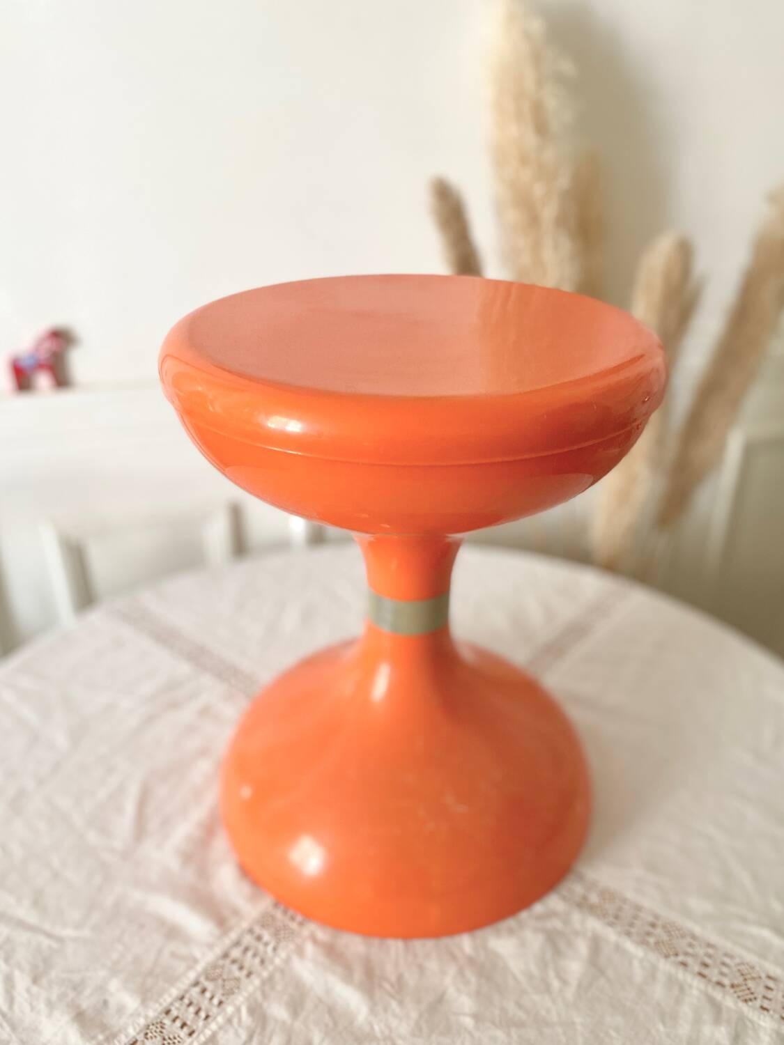 Robur Sgabello Americano stool orange plastic vintage 70s