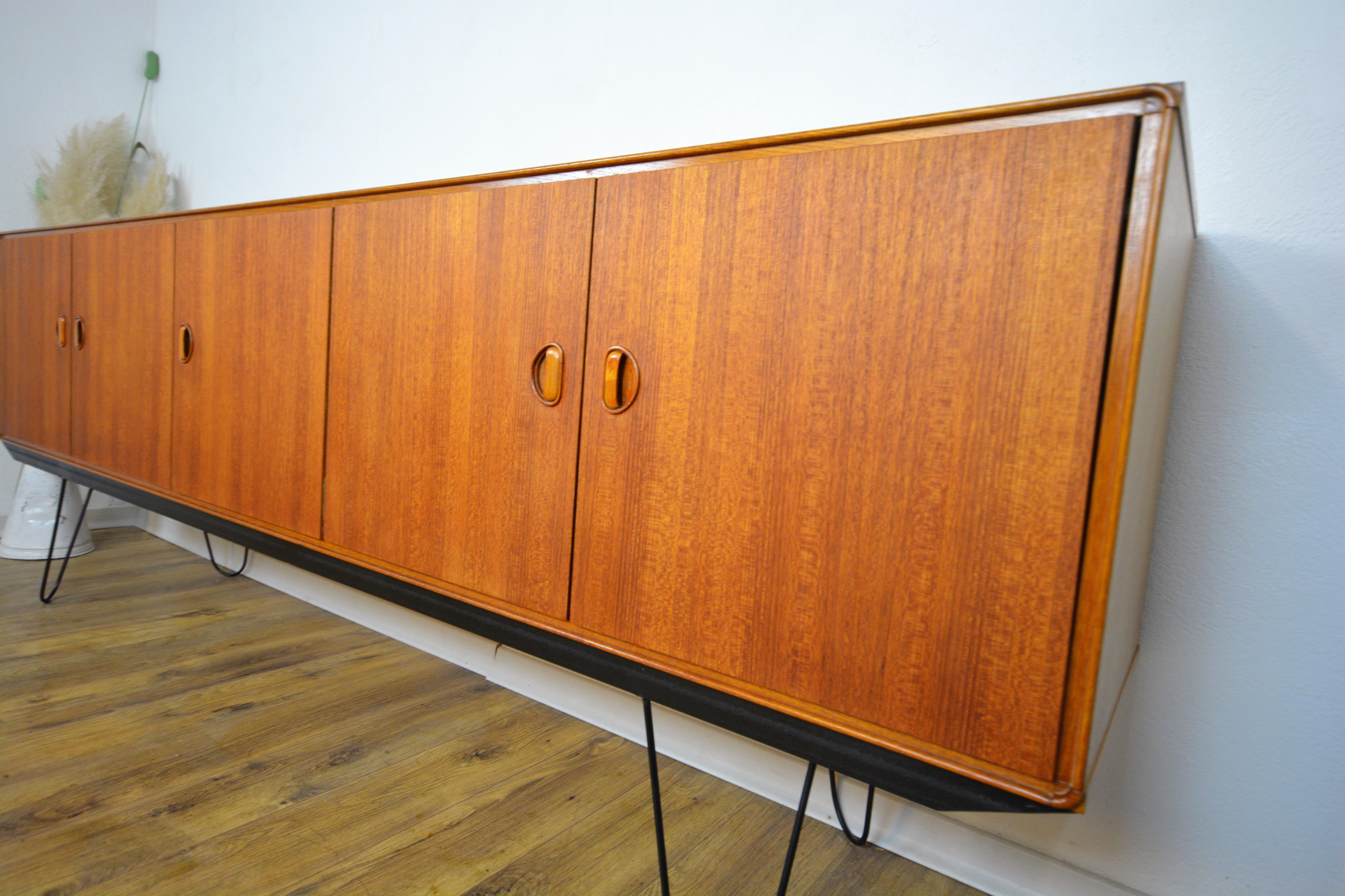 Scandinavian sideboard Fristho teak and metal