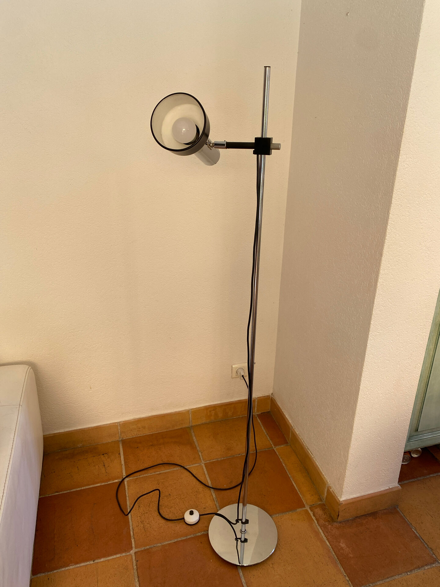 Floor lamp, chrome steel, adjustable, Staff L401