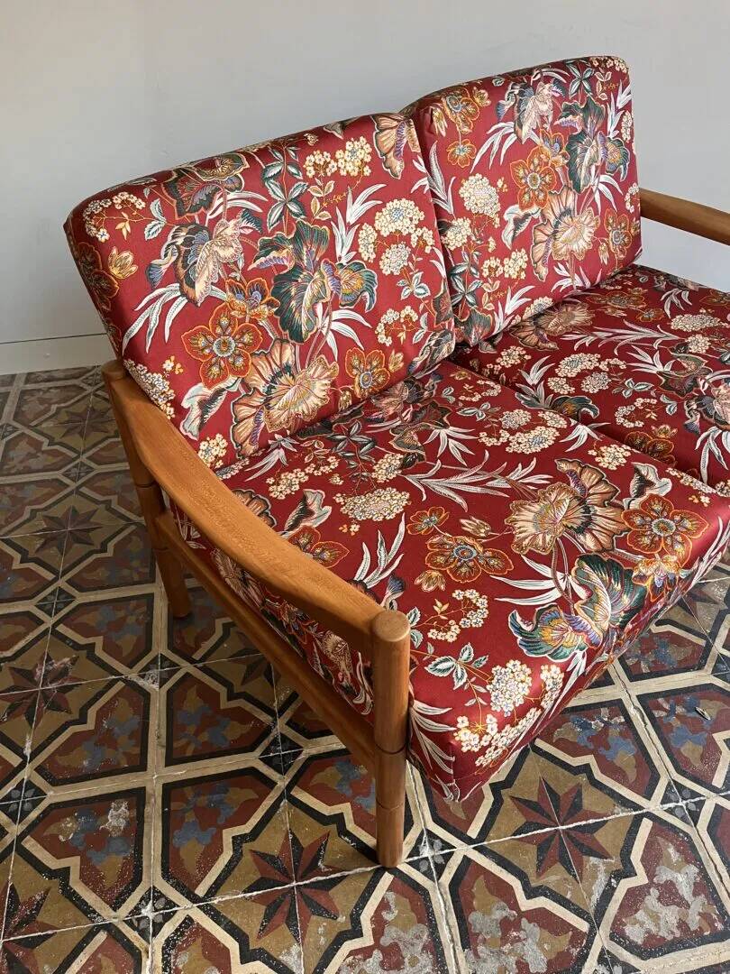 Mid-century floral sitting area