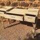 Console wood imitation rattan