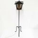 Lampadaire vintage francais tripode 1950 rockabilly metal perforee acier la