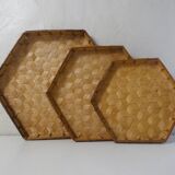 Rattan and bamboo pull-out trays
