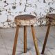 Brutalist bar stool in elm wood