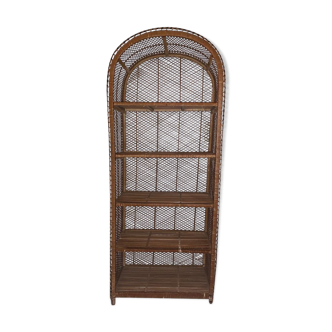 Vintage rattan bookcase