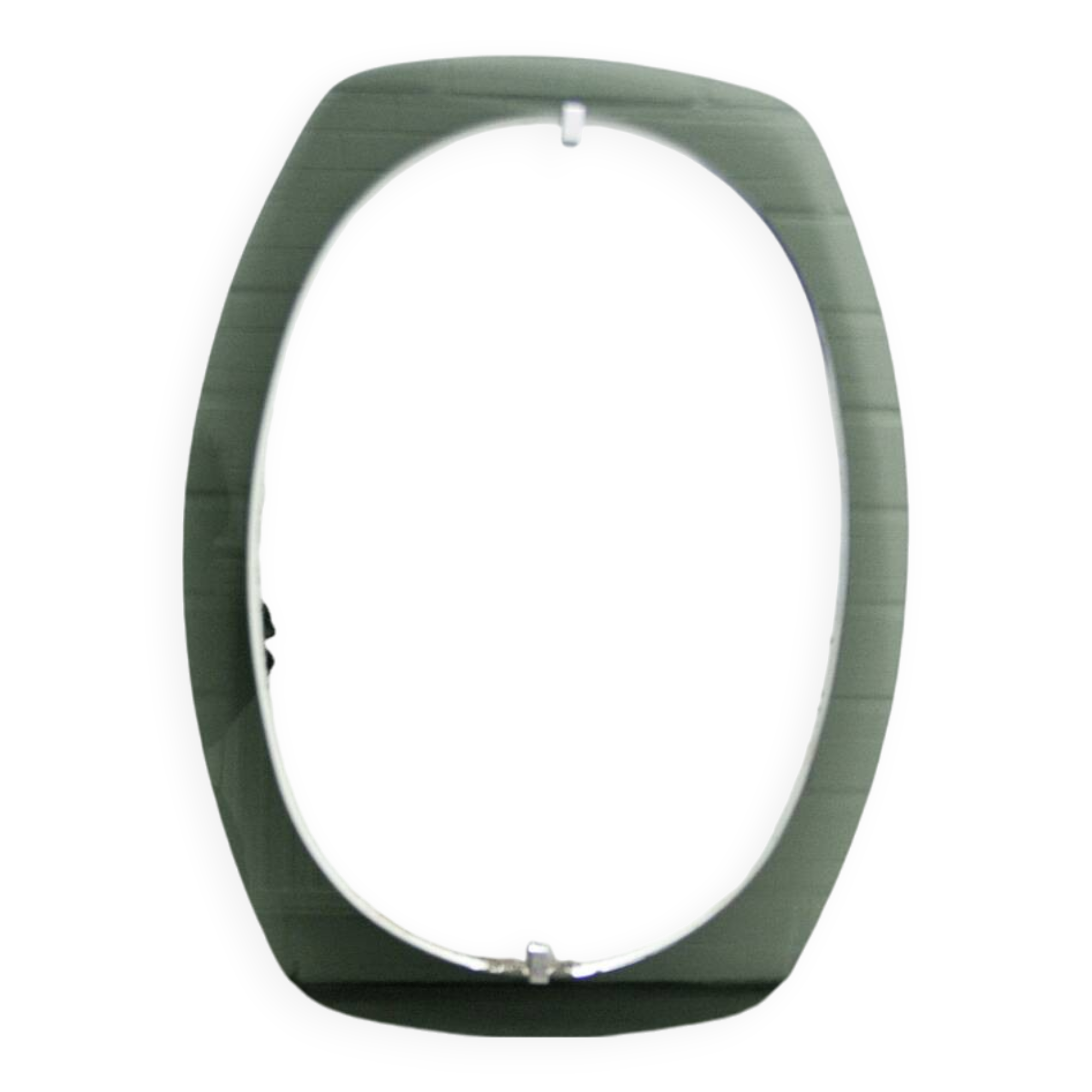 Vintage space age large smoked green glass mirror by veca