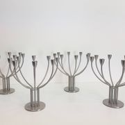 Modern Scandinavian Candleholders in Steel by M. Hagberg for Ikea, 1970s, Set of 4