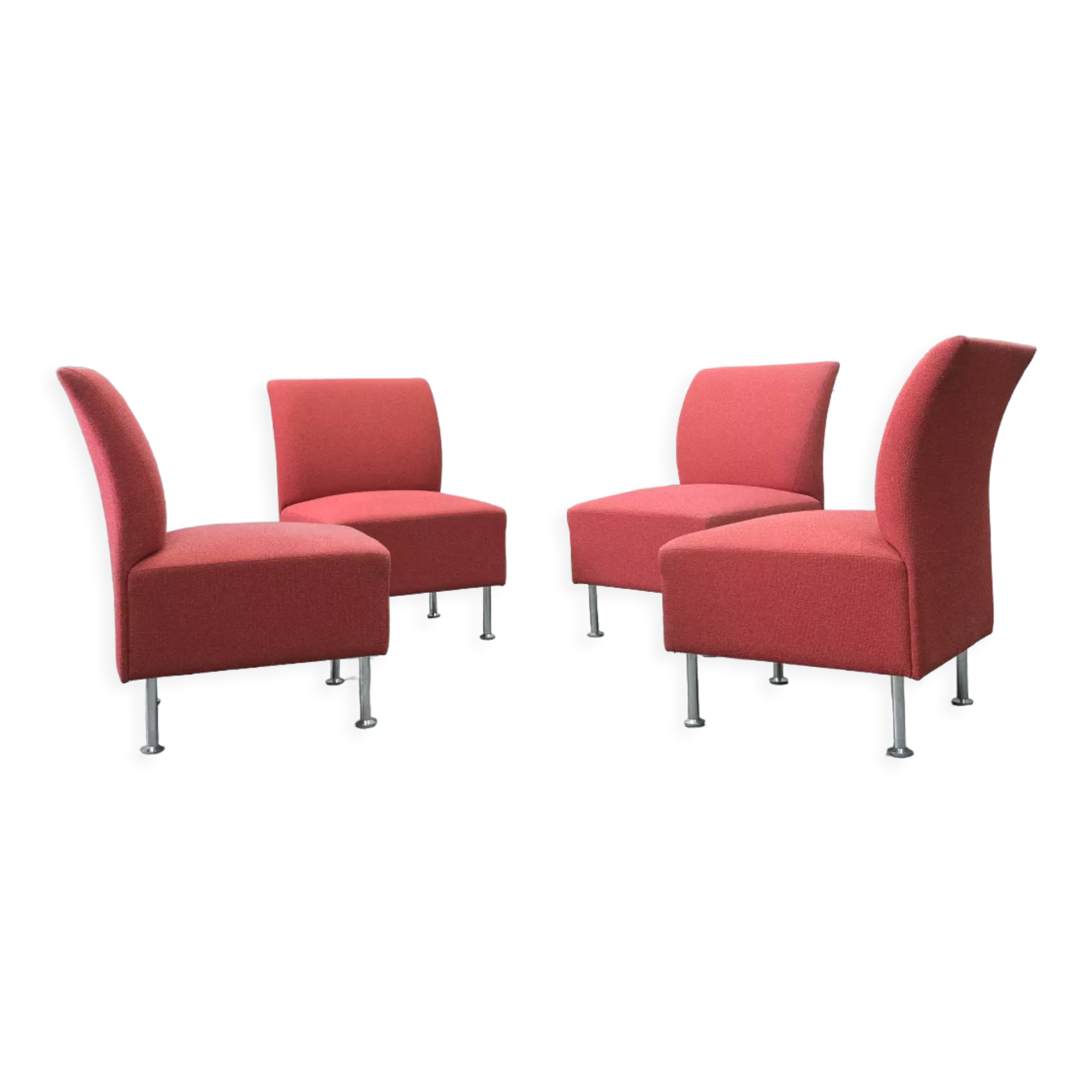 Vintage Finnish Living Room Set from Isku, 1980s, Set of 4