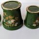 Spice pots enamelled floral decoration
