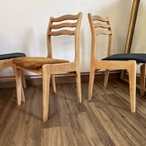 Set of 4 ribbed fabric chairs