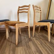 Set of 4 ribbed fabric chairs