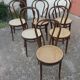 Set of 6 bistro chairs canned in curved wood N°18