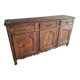 Grand buffet bas Louis XV chêne massif & loupe, quincaillerie fer forgé XVI