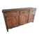 Grand buffet bas Louis XV chêne massif & loupe, quincaillerie fer forgé XVI
