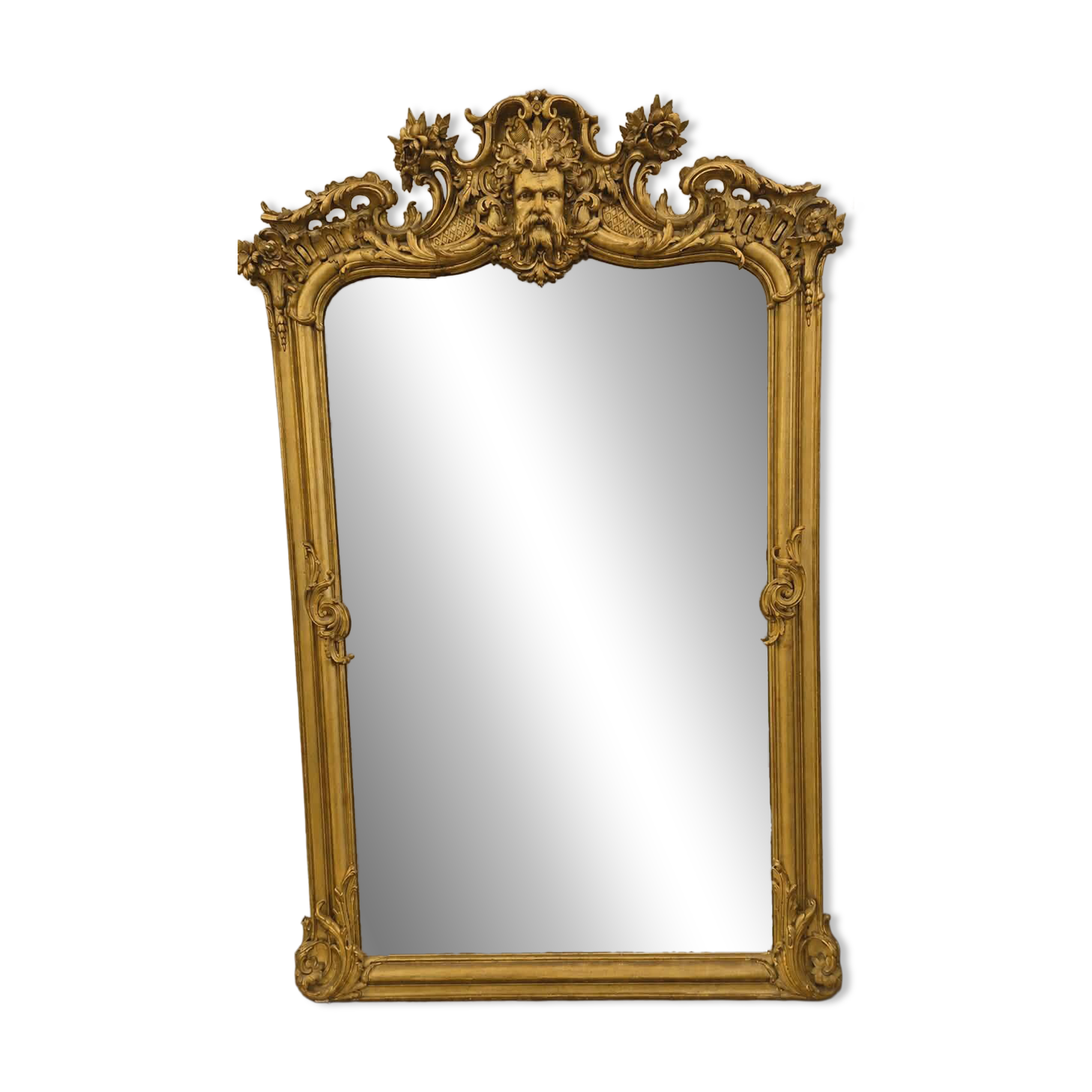 grand miroir doré Napoleon III au masque