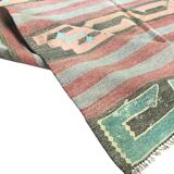 Stripe Oushak Handwoven Tribal Kilim Rug