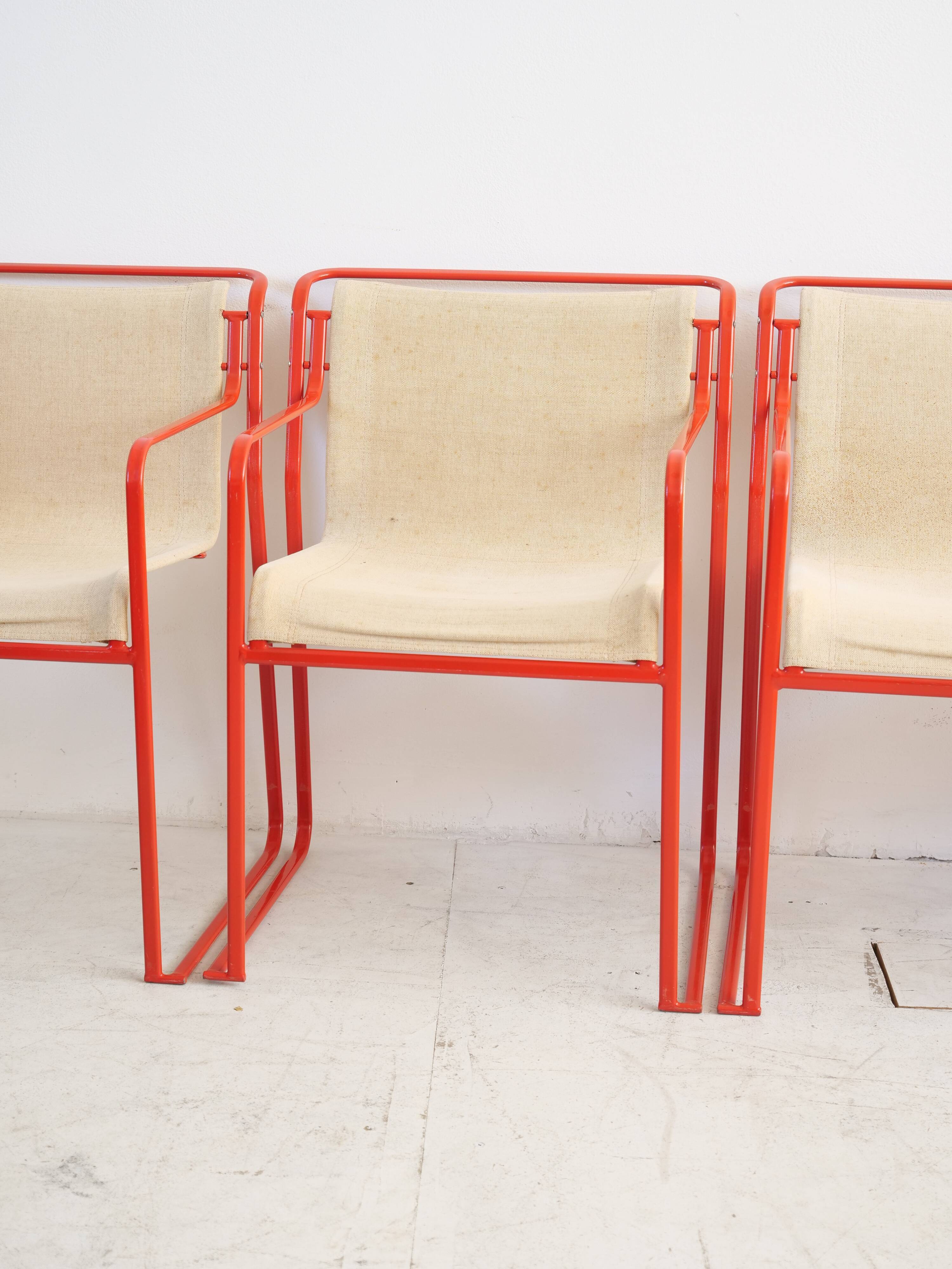 4 stackable chairs Gastone Rinaldi Thema Italy