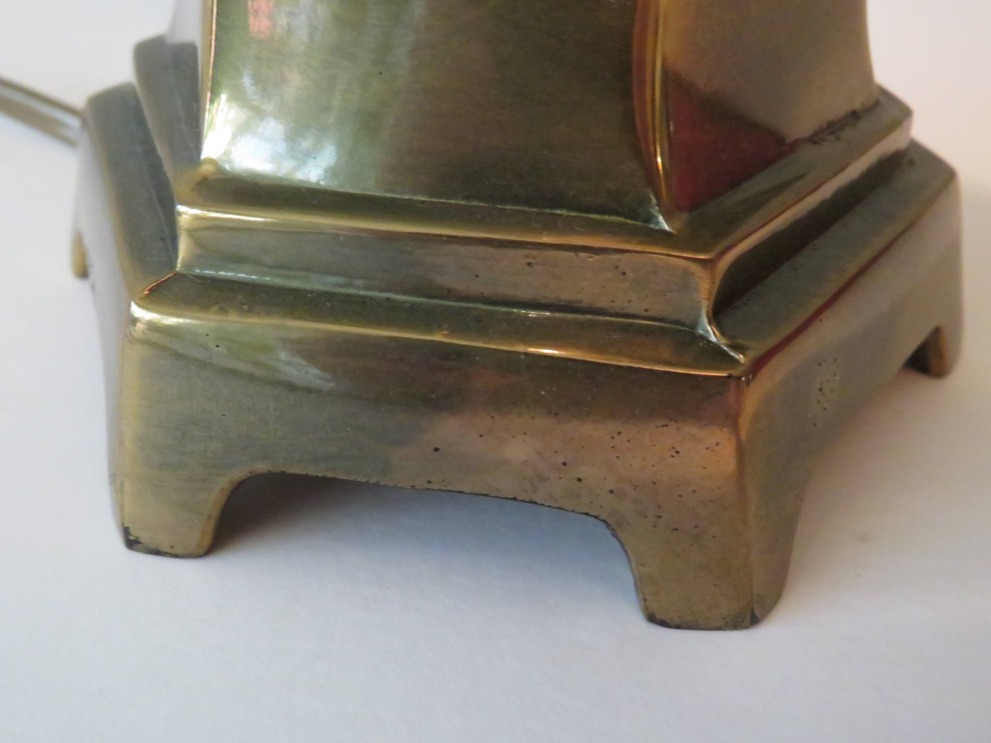 Twisted brass lamp from the 1970s