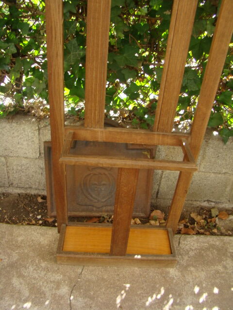 Solid oak wardrobe four vintage hooks