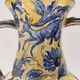 Vintage Handmade Yellow and Blue Glazed Ceramic Amphora by Zulimo Aretini, Italy