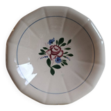 Round hollow plate, old pink model Graziella, Digoin Sarreguemines 1930.