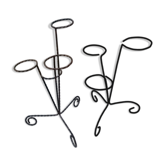 Set of 2 wrought iron plant holders