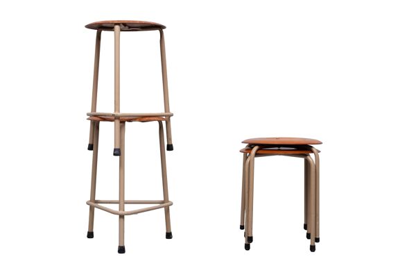 4 tabourets de travail industriels Marko années 60