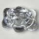 Pair of crystal salt shakers and glass spoons signed Daum Cristal
