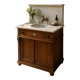 Meuble lavabo ancien Art Nouveau en bois et marbre C. Gervais Lyon