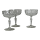 set of 3 chiseled glass glasses