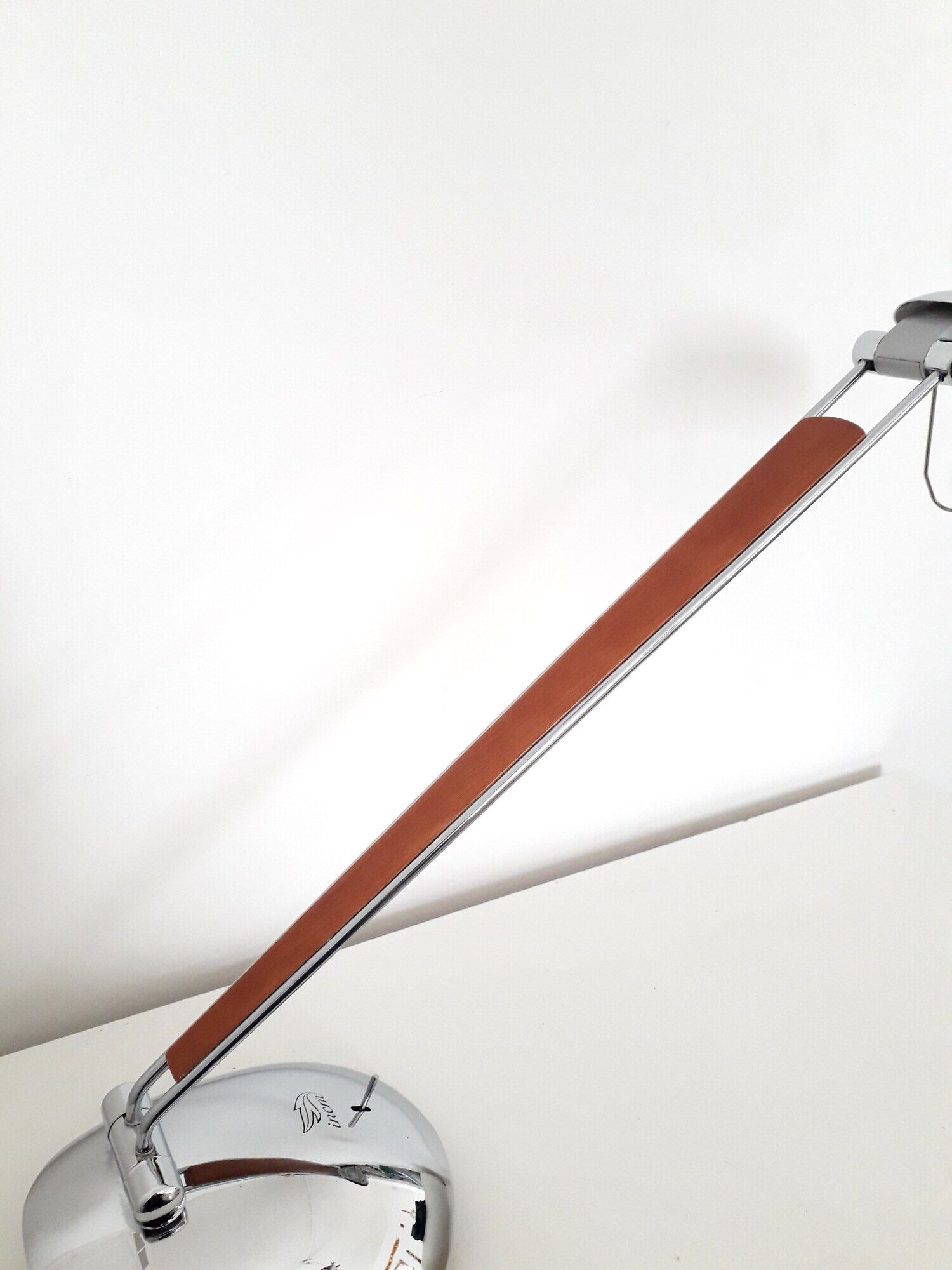 Desk lamp - incm , elea- contemporary design - chrome metal & wood - 1990