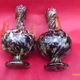Paire de vases émaillés vers 1900
