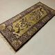 Antique Chinese Pao Tao Rug 145x68 cm, Wool, Gold and Brown
