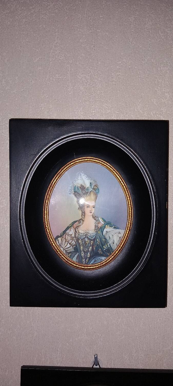 Old miniature paintings ebony frame